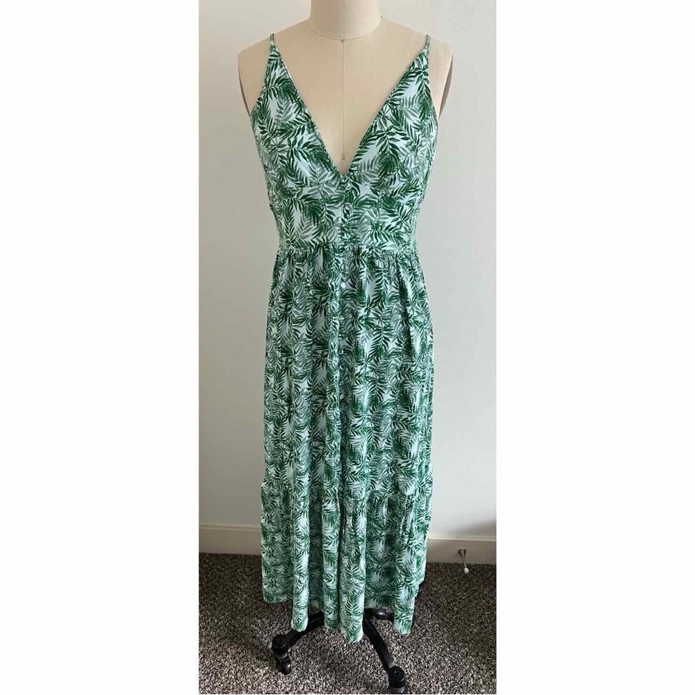 Miami by Francesca Green Leaf Print Maxi Dress